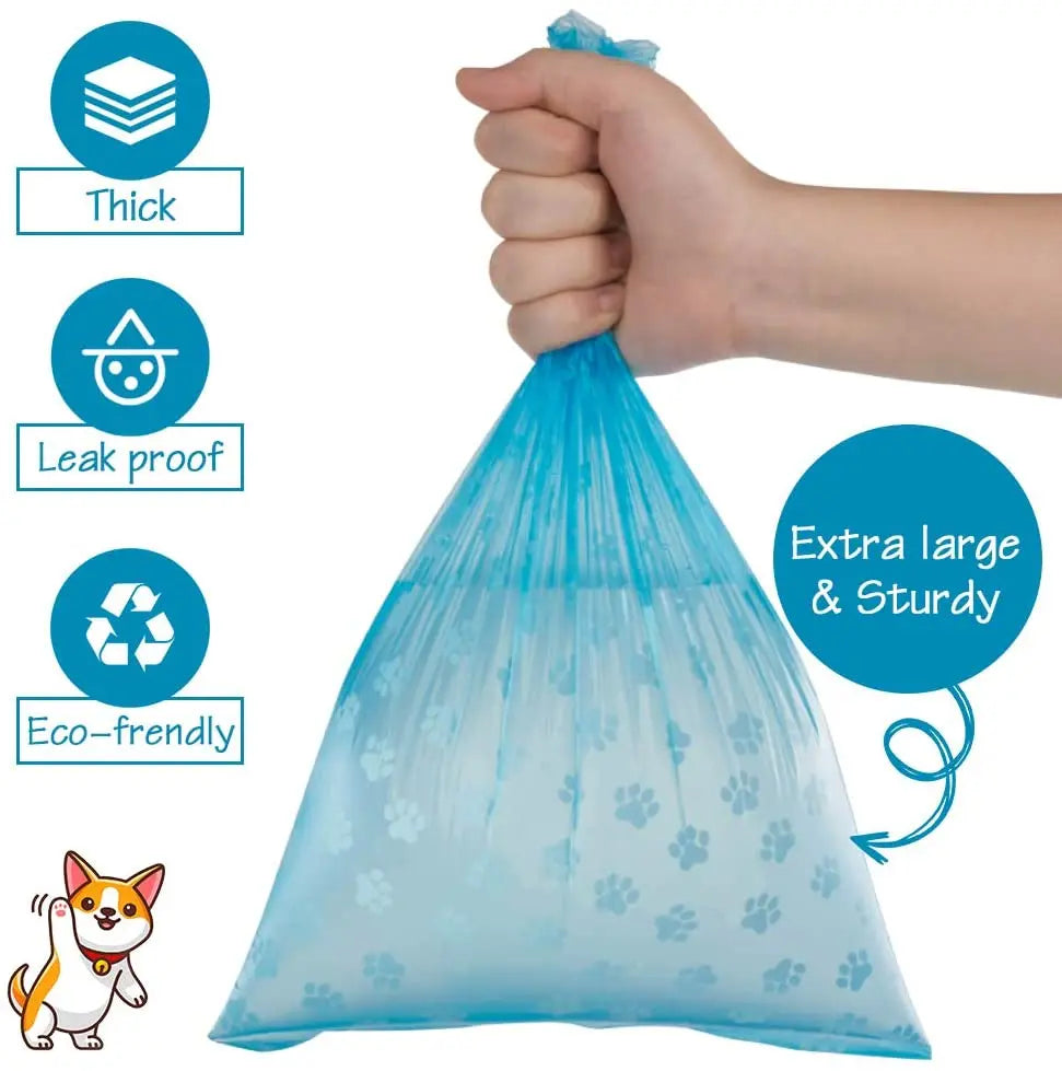 Pet Disposable Waste Bags and Bone Bag Dispenser with Leash Clip